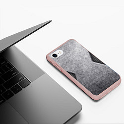 Чехол iPhone 7/8 матовый Стальная болванка, цвет: 3D-светло-розовый — фото 2