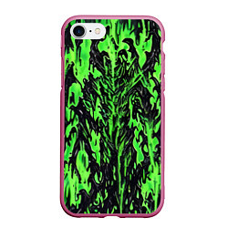 Чехол iPhone 7/8 матовый Демонический доспех зелёный, цвет: 3D-малиновый