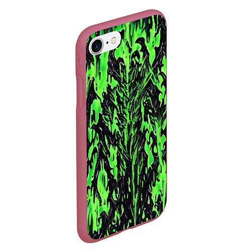 Чехол iPhone 7/8 матовый Демонический доспех зелёный / 3D-Малиновый – фото 2