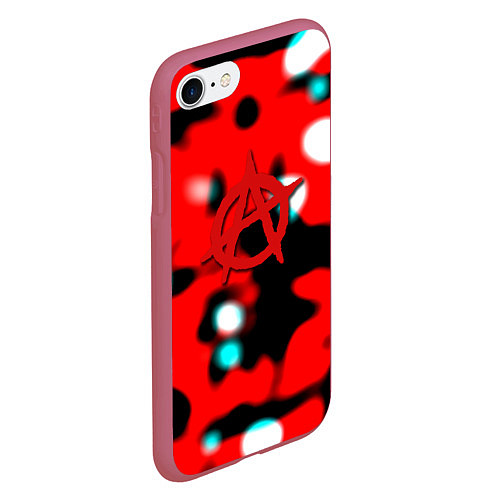 Чехол iPhone 7/8 матовый Анархия красные краски / 3D-Малиновый – фото 2