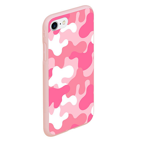 Чехол iPhone 7/8 матовый Камуфляж розовый / 3D-Светло-розовый – фото 2