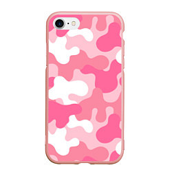 Чехол iPhone 7/8 матовый Камуфляж розовый, цвет: 3D-светло-розовый
