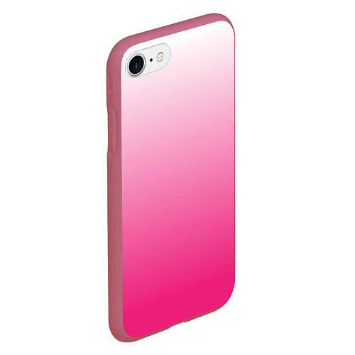 Чехол iPhone 7/8 матовый Бело-розовый градиент / 3D-Малиновый – фото 2