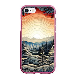 Чехол iPhone 7/8 матовый Искрящиеся снежинки в вальсе волшебства
