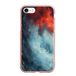 Чехол iPhone 7/8 матовый Контраст воды и огня, цвет: 3D-светло-розовый