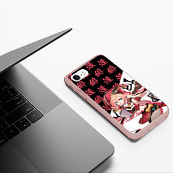 Чехол iPhone 7/8 матовый Янь Фэй иероглифы - Геншин Импакт, цвет: 3D-светло-розовый — фото 2