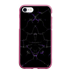 Чехол iPhone 7/8 матовый Фиолетовые трещины, цвет: 3D-малиновый