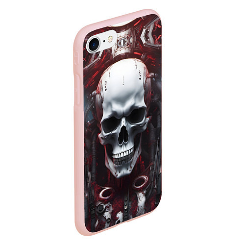 Чехол iPhone 7/8 матовый Киберпанк череп с дреддами / 3D-Светло-розовый – фото 2