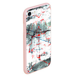 Чехол iPhone 7/8 матовый Узоры на мраморе, цвет: 3D-светло-розовый — фото 2