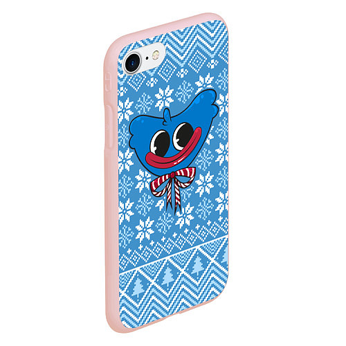 Чехол iPhone 7/8 матовый Huggy Wuggy christmas sweater / 3D-Светло-розовый – фото 2