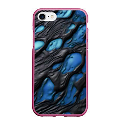 Чехол iPhone 7/8 матовый Синяя текучая субстанция, цвет: 3D-малиновый