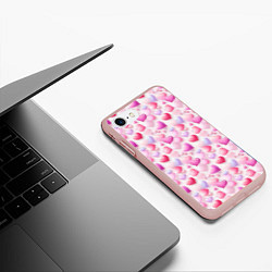 Чехол iPhone 7/8 матовый Любовь в каждом сердце, цвет: 3D-светло-розовый — фото 2