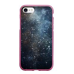 Чехол iPhone 7/8 матовый Темное космическое звездное небо