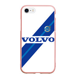 Чехол iPhone 7/8 матовый Volvo - white and blue