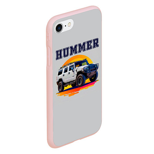 Чехол iPhone 7/8 матовый Нейросеть - Hummer рисунок / 3D-Светло-розовый – фото 2