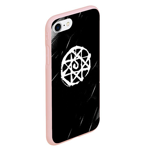 Чехол iPhone 7/8 матовый Знак Альфонса - белый / 3D-Светло-розовый – фото 2