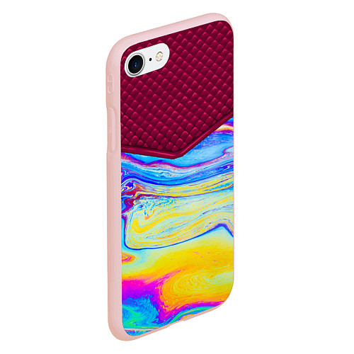 Чехол iPhone 7/8 матовый Разводы мыльного пузырька / 3D-Светло-розовый – фото 2
