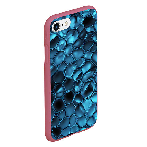 Чехол iPhone 7/8 матовый Синее стекло / 3D-Малиновый – фото 2
