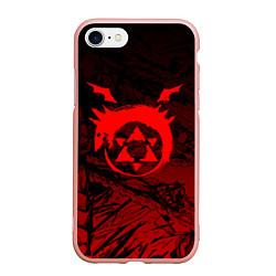 Чехол iPhone 7/8 матовый Красный знак уроборос - Стальной алхимик