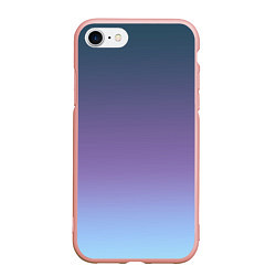 Чехол iPhone 7/8 матовый Градиент синий фиолетовый голубой
