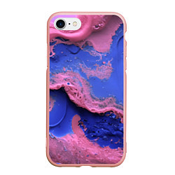 Чехол iPhone 7/8 матовый Розовая пена на синей краске