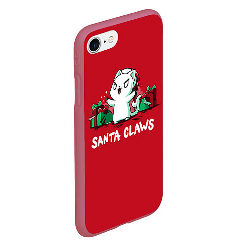 Чехол iPhone 7/8 матовый Santa claws / 3D-Малиновый – фото 2