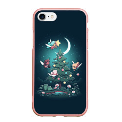 Чехол iPhone 7/8 матовый Рождественская сказка, цвет: 3D-светло-розовый