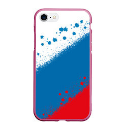 Чехол iPhone 7/8 матовый Российский триколор, цвет: 3D-малиновый