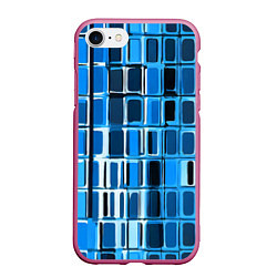 Чехол iPhone 7/8 матовый Синие прямоугольники