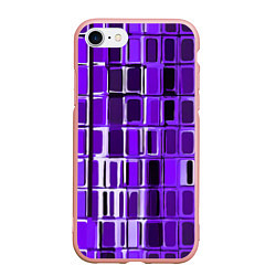 Чехол iPhone 7/8 матовый Фиолетовые прямоугольники