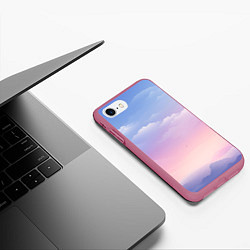 Чехол iPhone 7/8 матовый Нежные краски неба, цвет: 3D-малиновый — фото 2