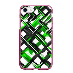Чехол iPhone 7/8 матовый Зелёные и чёрные мазки