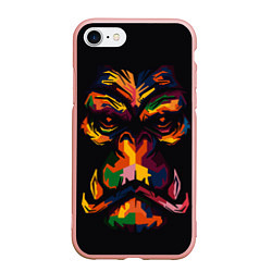 Чехол iPhone 7/8 матовый Морда гориллы поп-арт, цвет: 3D-светло-розовый