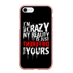 Чехол iPhone 7/8 матовый I am not crazy, цвет: 3D-светло-розовый