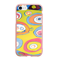 Чехол iPhone 7/8 матовый Хиппи арт, цвет: 3D-светло-розовый