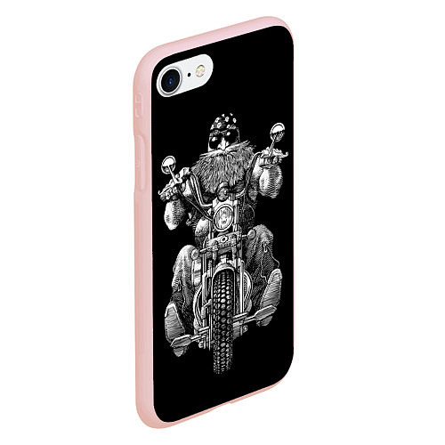 Чехол iPhone 7/8 матовый Старый бородатый байкер / 3D-Светло-розовый – фото 2