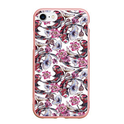 Чехол iPhone 7/8 матовый Карпы кои и лилии, цвет: 3D-светло-розовый
