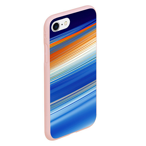 Чехол iPhone 7/8 матовый Оранжевые и синий градиент / 3D-Светло-розовый – фото 2