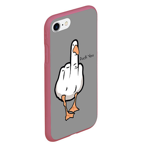 Чехол iPhone 7/8 матовый Duck you / 3D-Малиновый – фото 2