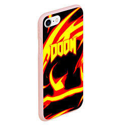 Чехол iPhone 7/8 матовый Doom eternal fire storm, цвет: 3D-светло-розовый — фото 2