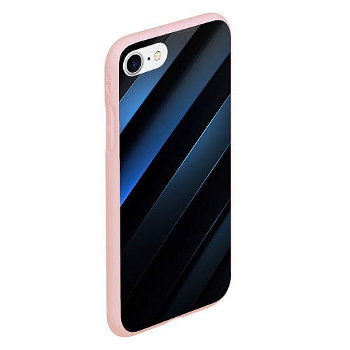 Чехол iPhone 7/8 матовый Синий хаос / 3D-Светло-розовый – фото 2