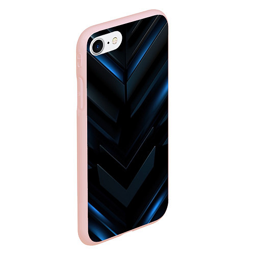 Чехол iPhone 7/8 матовый Синий мир абстракции / 3D-Светло-розовый – фото 2