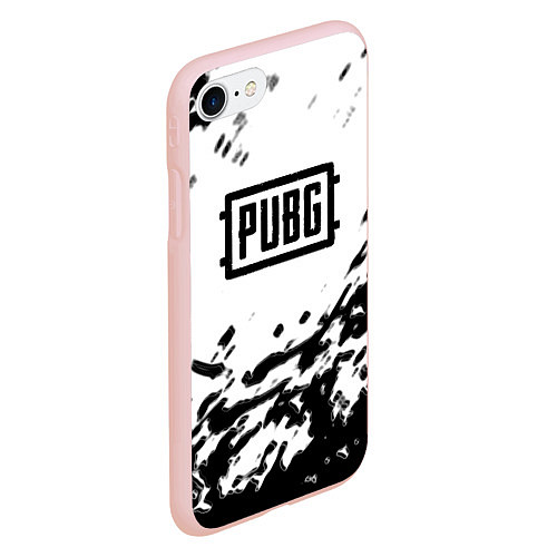 Чехол iPhone 7/8 матовый PUBG black color splash game / 3D-Светло-розовый – фото 2