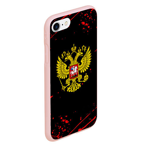 Чехол iPhone 7/8 матовый Краски Россия герб / 3D-Светло-розовый – фото 2