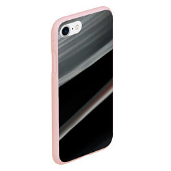 Чехол iPhone 7/8 матовый Black grey abstract, цвет: 3D-светло-розовый — фото 2