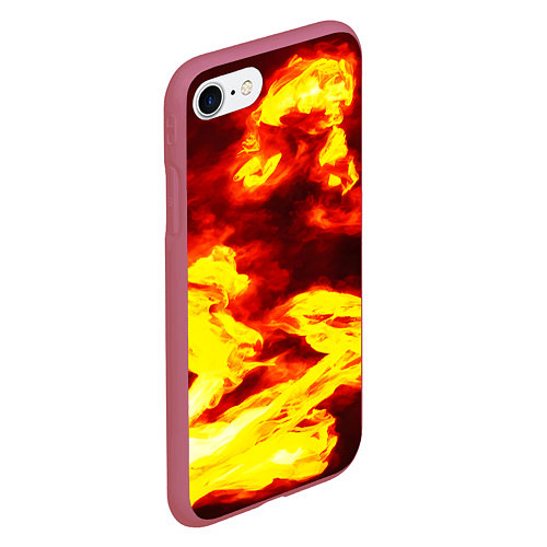 Чехол iPhone 7/8 матовый Огненное безумие / 3D-Малиновый – фото 2