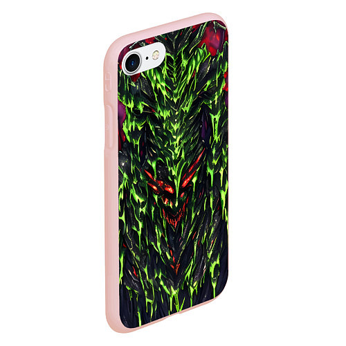 Чехол iPhone 7/8 матовый Green and red slime / 3D-Светло-розовый – фото 2