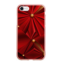 Чехол iPhone 7/8 матовый Красный материал со складками, цвет: 3D-светло-розовый