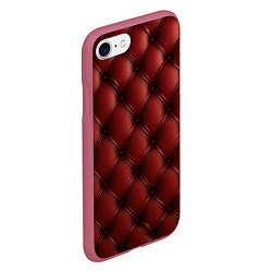 Чехол iPhone 7/8 матовый Бордовая кожаная текстура, цвет: 3D-малиновый — фото 2