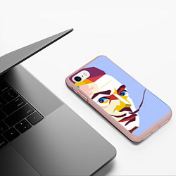 Чехол iPhone 7/8 матовый Сальвадор Дали в стиле поп арт, цвет: 3D-светло-розовый — фото 2